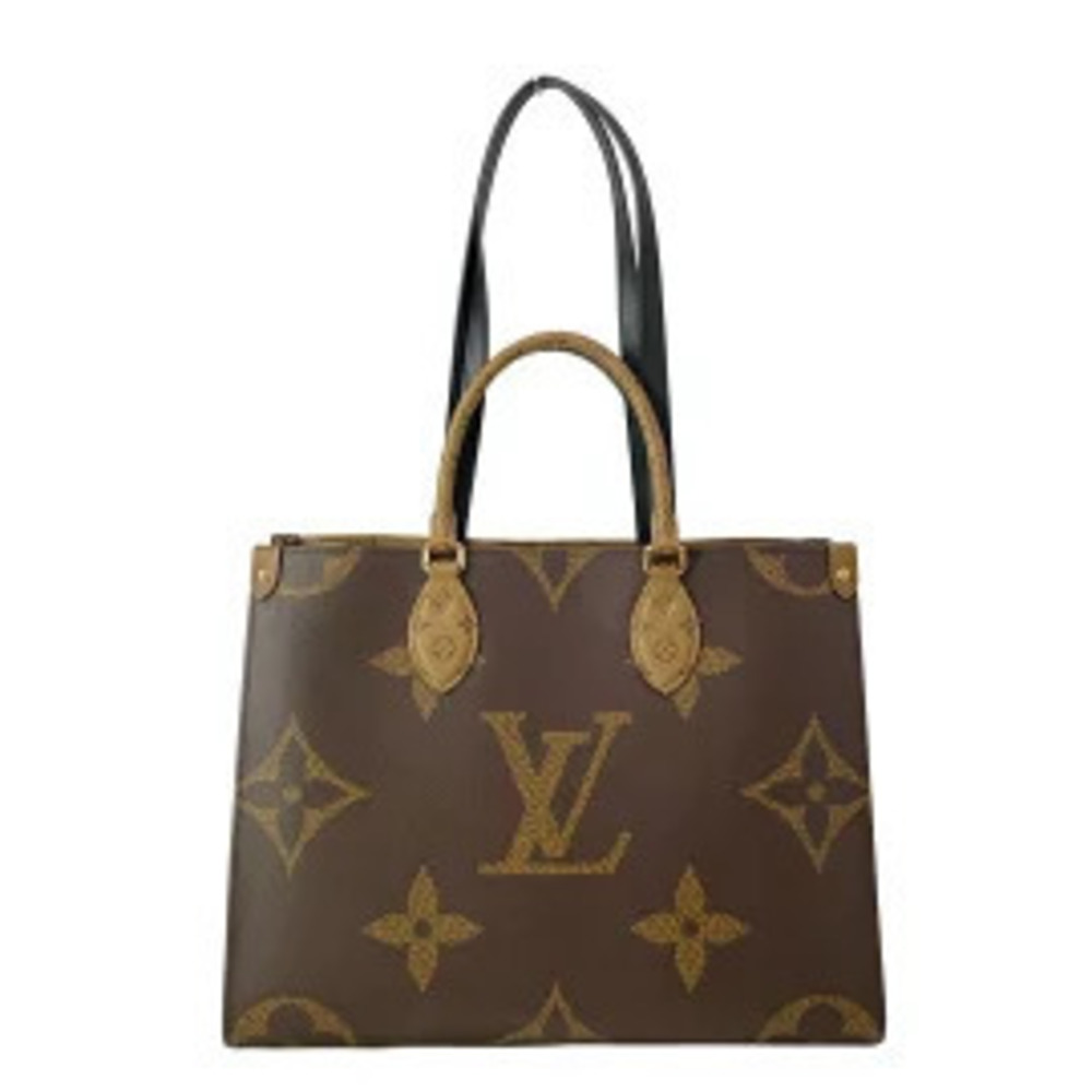 Louis Vuitton OnTheGo Tote Bag Monogram Reverse Canvas Leather Brown